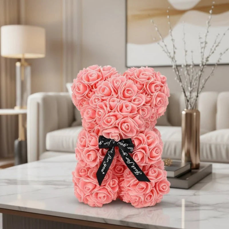 ROSEBLOOM BEAR Handmade Rose Teddy