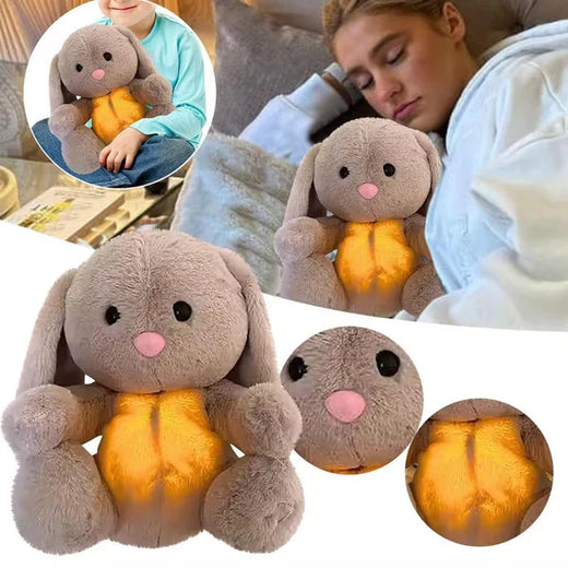 Breathing Bunny Plush, Soft Stuffed Animal with Gentle Breathing Motion for Kids & Adults