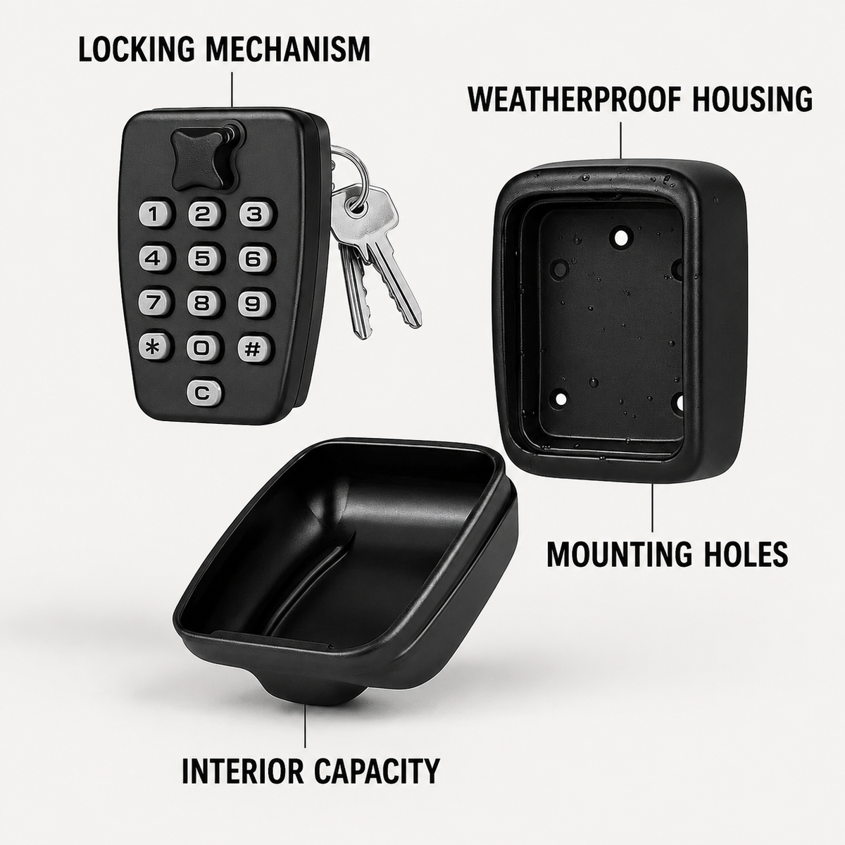 Weatherproof Metal Key Safe with Combination Code