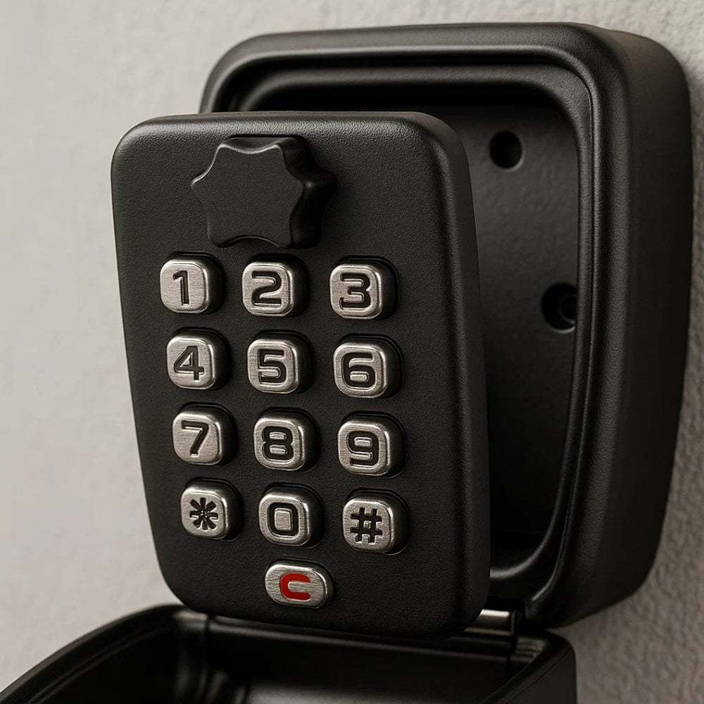 Key Lock Box, Weatherproof Wall Mount Key Safe with Adjustable Combination Code