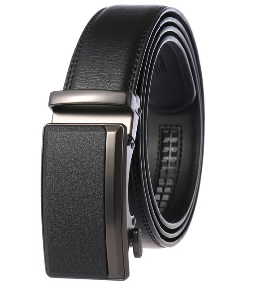 Men's Leather Belt with Automatic Buckle
