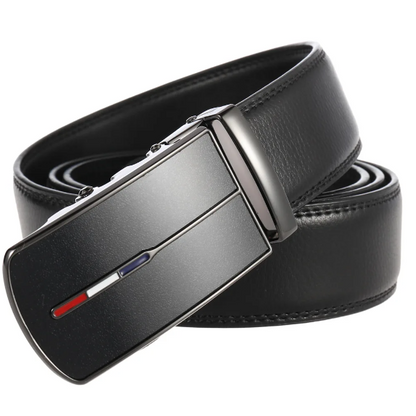 Men's Leather Belt with Automatic Buckle
