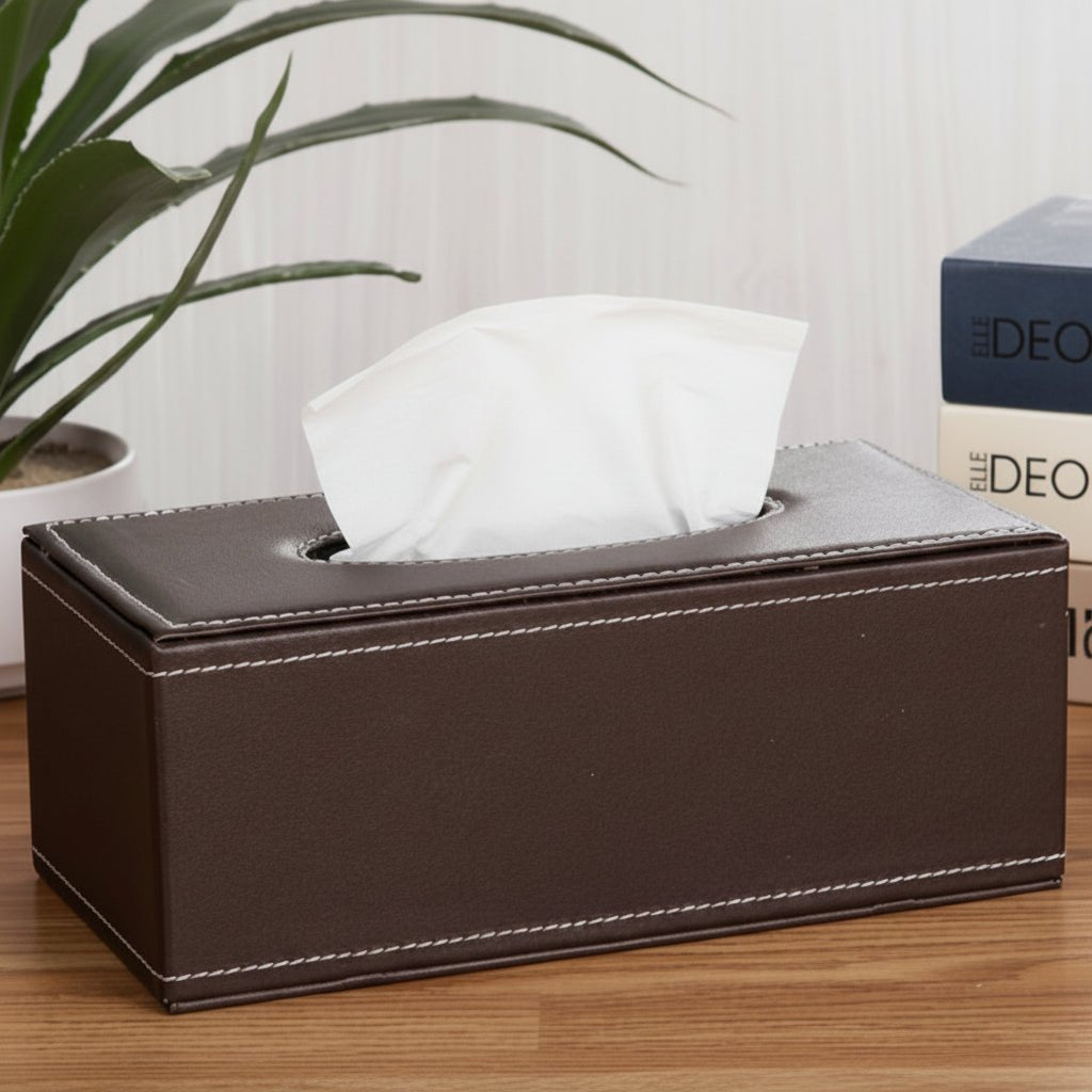 MAISON VEREL LEATHER BOX Tissue Holder lifestyle image