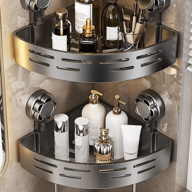 SHELVARA Gray Corner Shelf