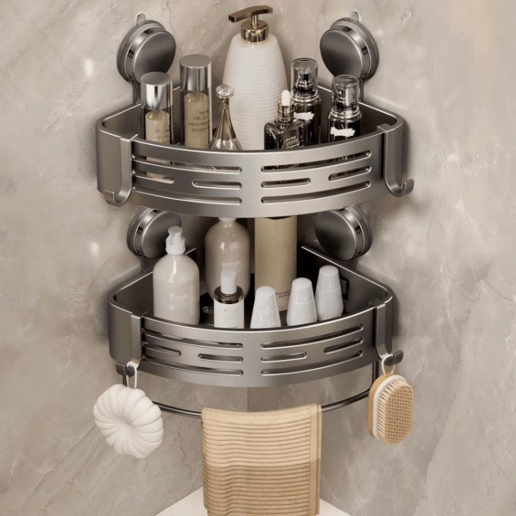SHELVARA Gray Corner Shelf