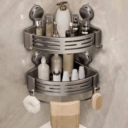 SHELVARA Gray Corner Shelf