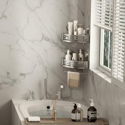 SHELVARA Gray Corner Shelf