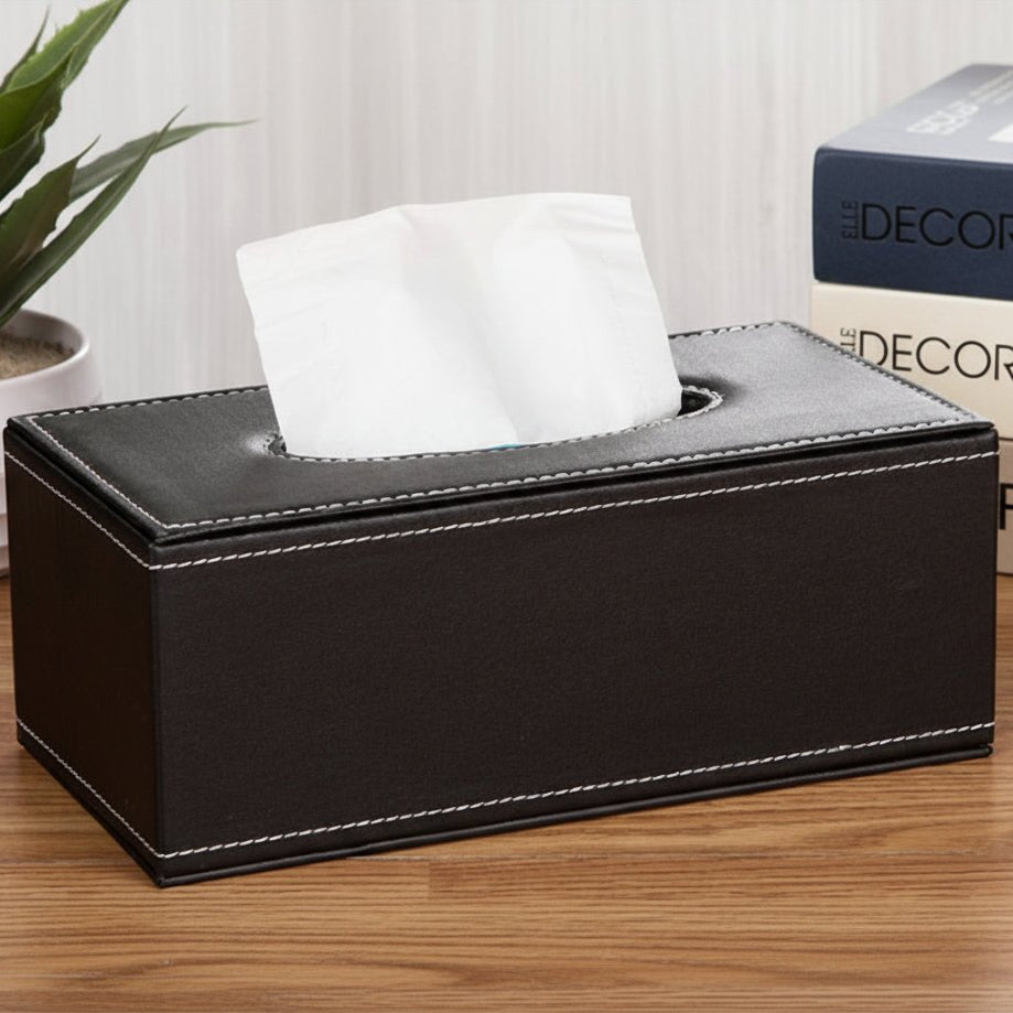 MAISON VEREL LEATHER BOX Tissue Holder
