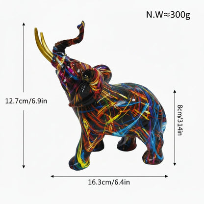 INKTRUNK Lively Graffiti Elephant Figure