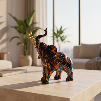 INKTRUNK Lively Graffiti Elephant Figure