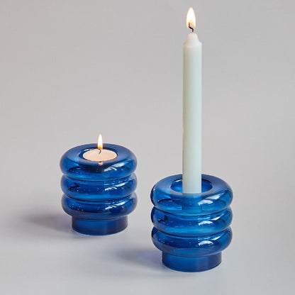 Glass Candle Holder, Spiral Taper Candle Holder
