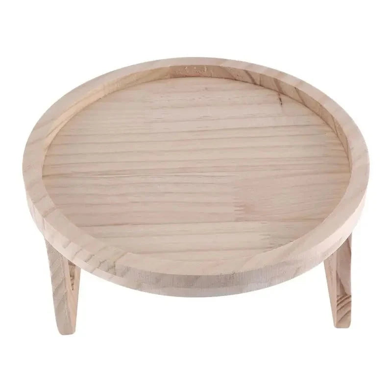 CLIPTABLE Round Wooden Sofa Tray