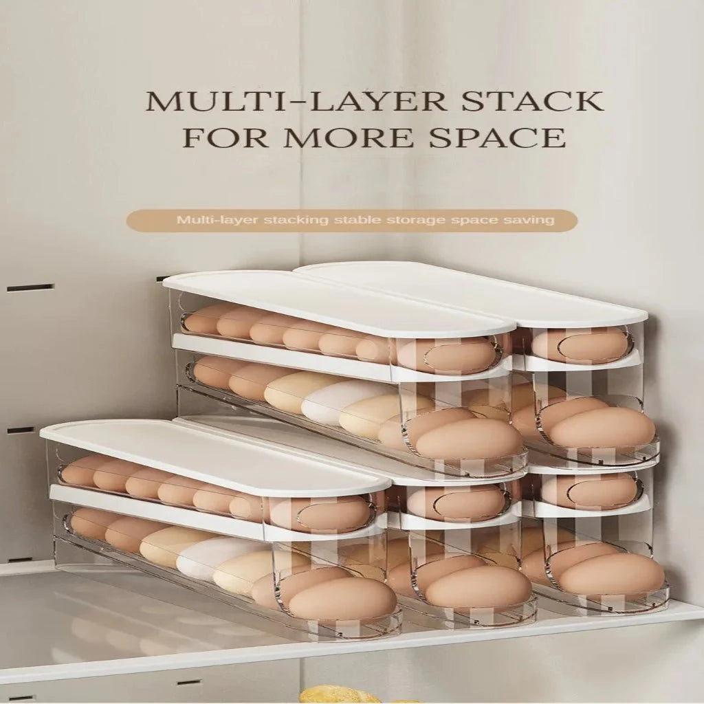 FLOWSTACK Automatic Rolling 2-layer Egg Organizer
