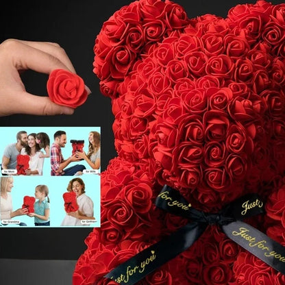 ROSEBLOOM BEAR Handmade Rose Teddy