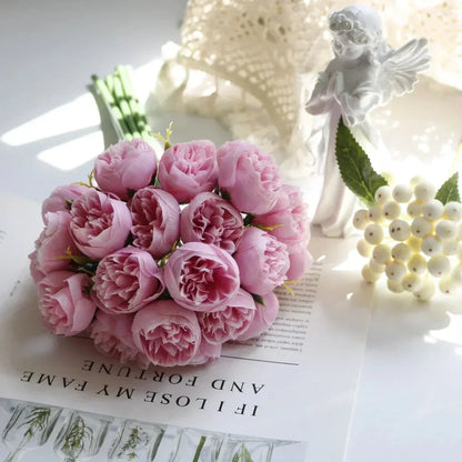 PEONIVA Decorative Artificial Flower Bouquet