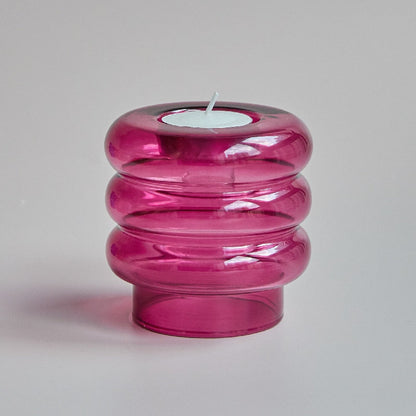 Glass Candle Holder, Spiral Taper Candle Holder