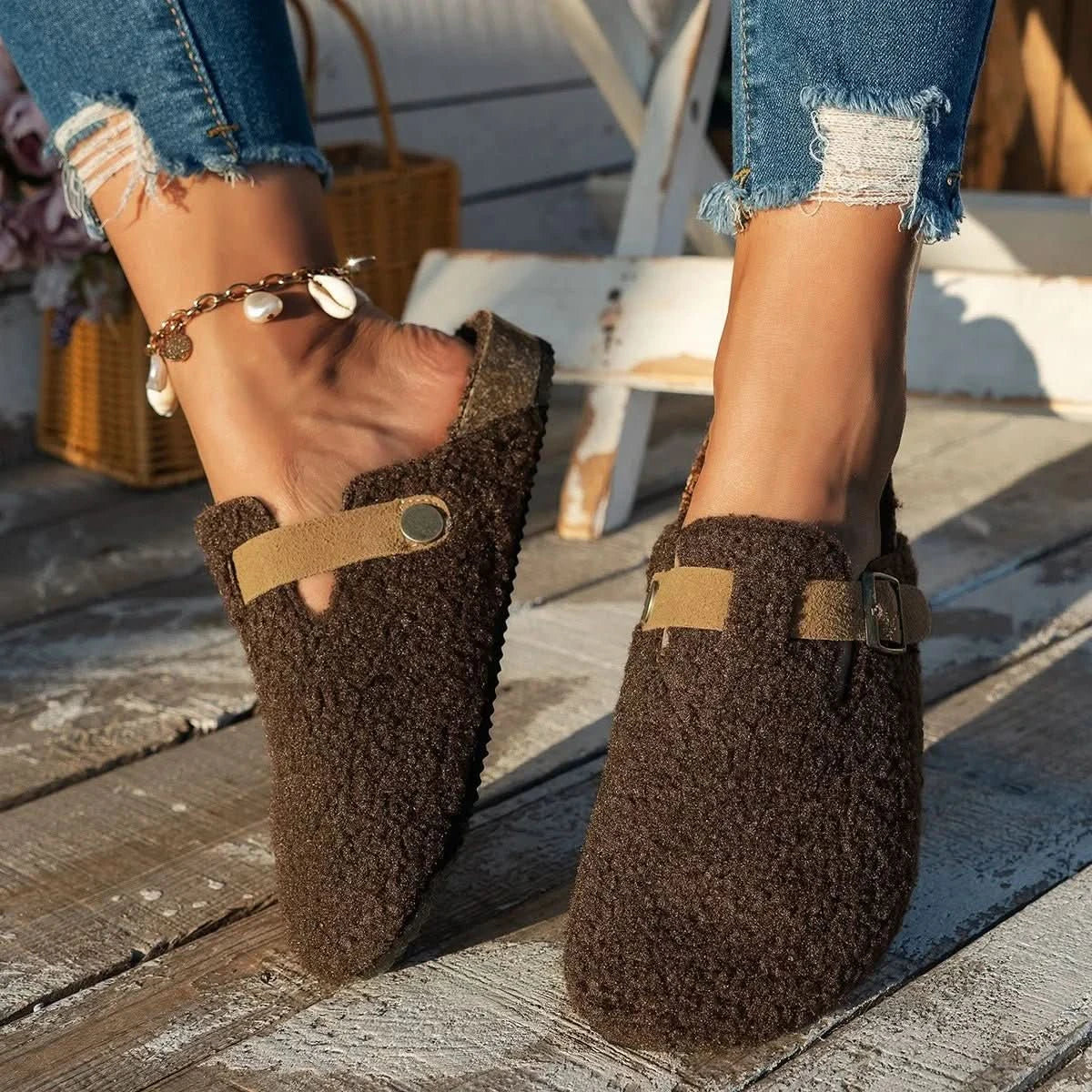 CONTRORTLUXE Luxurious Sheepskin Wool Shoes