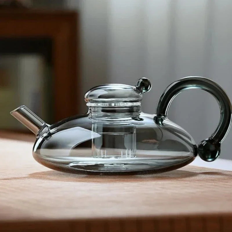 Glass Teapot, Heat Resistant Aesthetic Tea Pot for Loose Tea