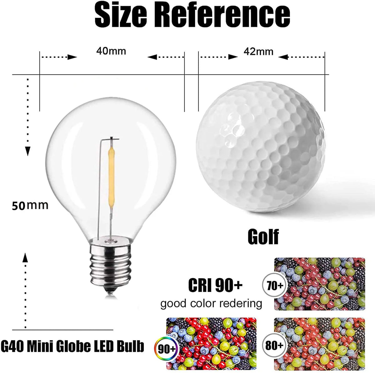 G40 LED Bulb, 1W 12V E12, for RVs and Boats