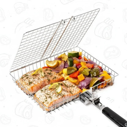 GRILLBASK Portable Stainless Steel Grill Basket