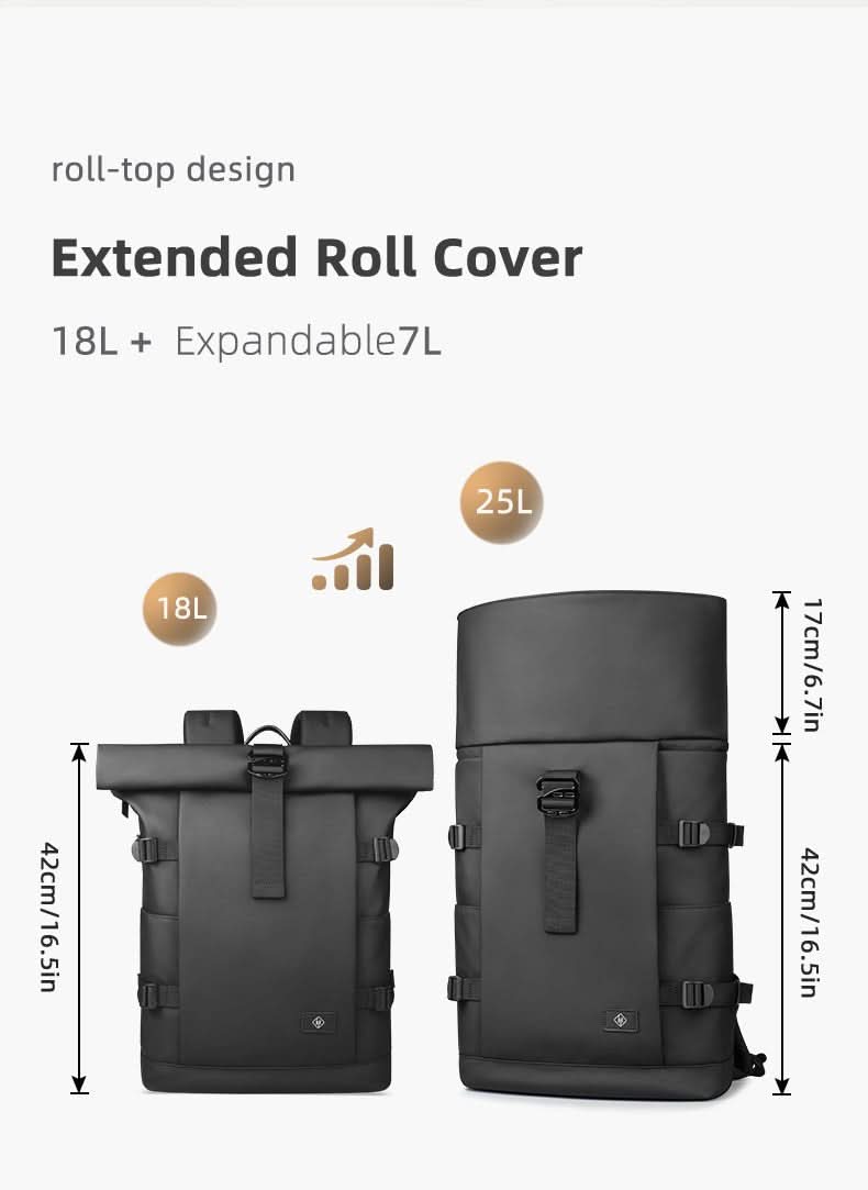 ROLLTRAIL Backpack Expandable Outdoor Backpack