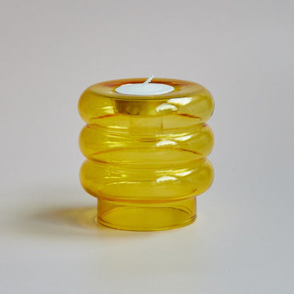 Glass Candle Holder, Spiral Taper Candle Holder