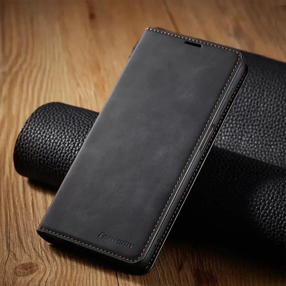 Magnetic Leather Flip Case for Samsung with Card Holder