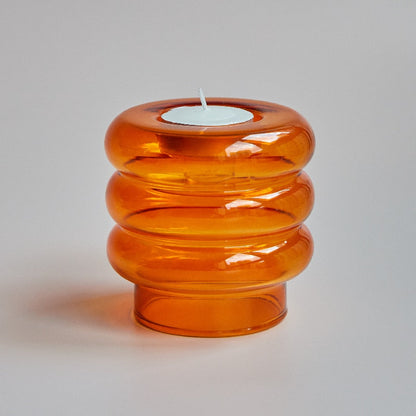 Glass Candle Holder, Spiral Taper Candle Holder