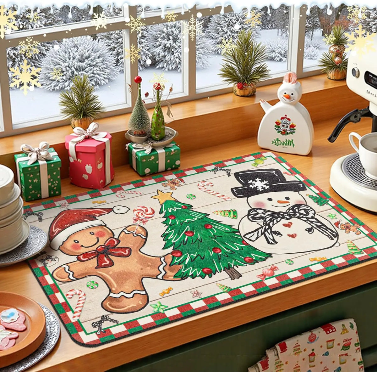 SNOWMATIQ Christmas Kitchen Mat