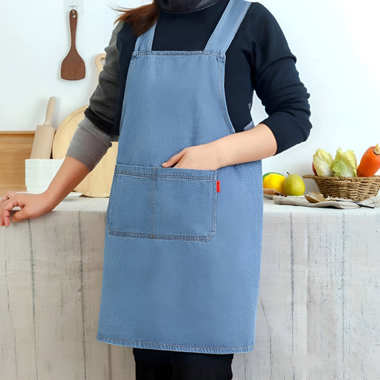 Cross-Back Denim Bib Apron