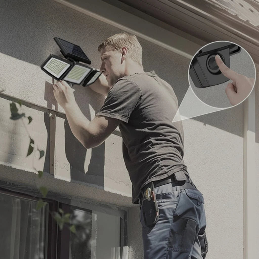SUNDEFENSE Solar-powered Security Light