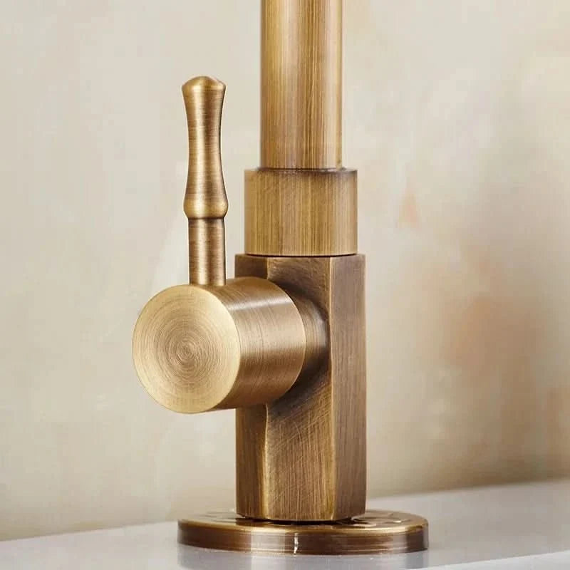 GOLDENSWAN Antique Brass Swan Neck Faucet