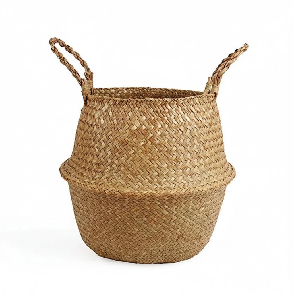 RUSTICZEN Bamboo Willow Basket Foldable Storage