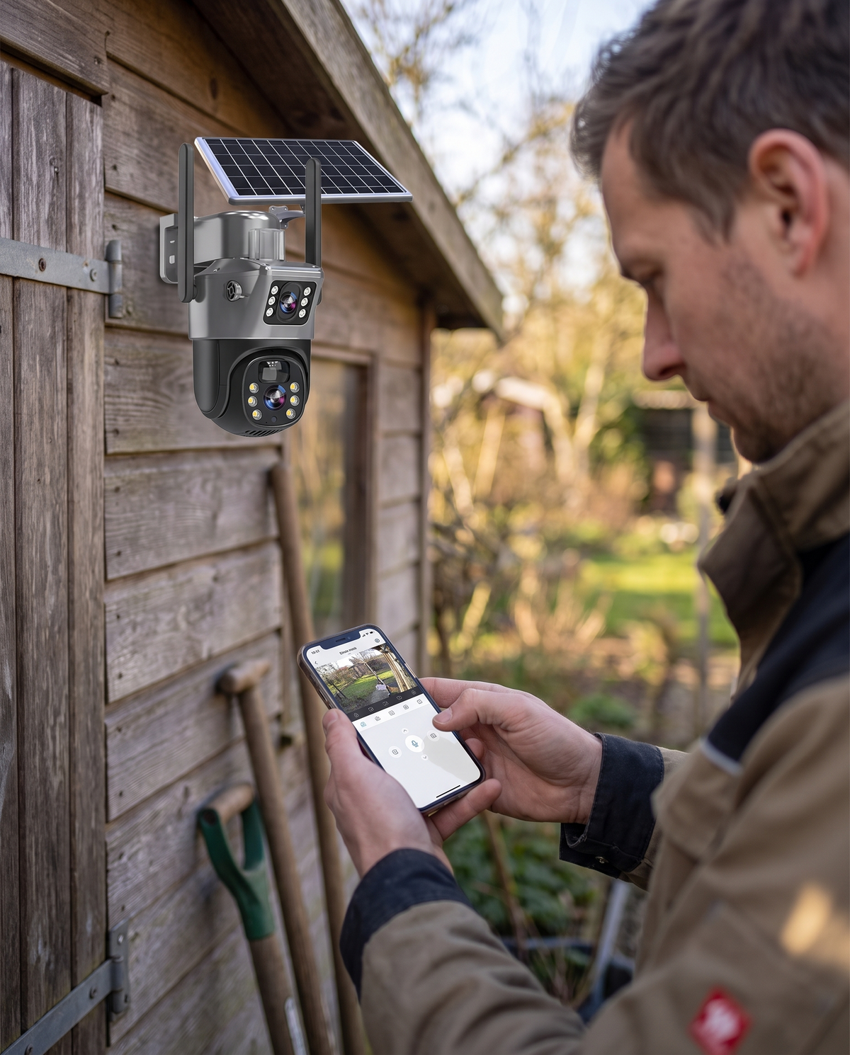 Solar Dual-Lens Security Camera, 10x Zoom, 360° PTZ, 4G WiFi