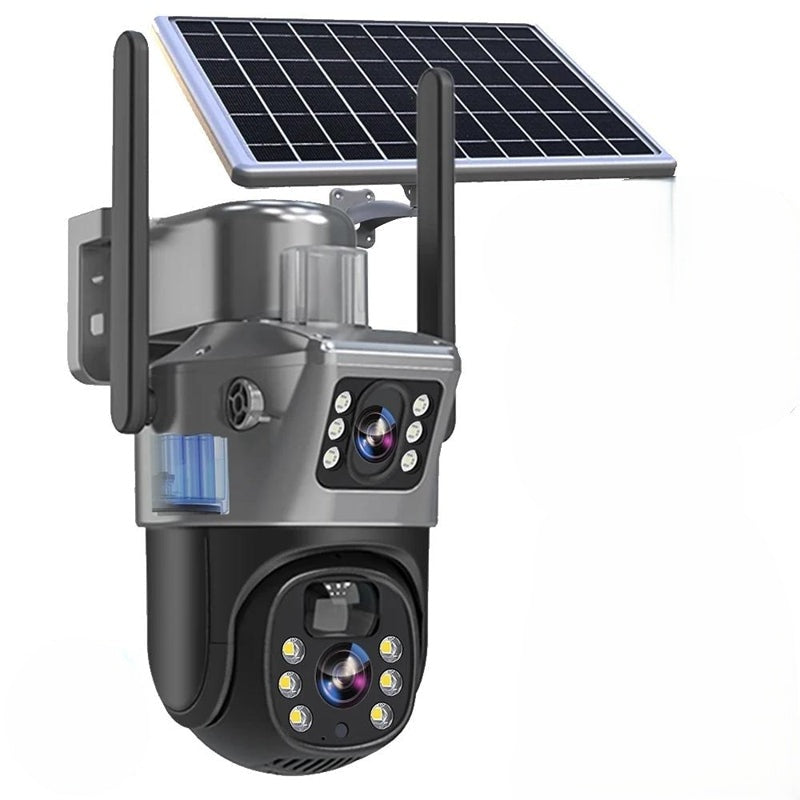Solar Dual-Lens Security Camera, 10x Zoom, 360° PTZ, 4G WiFi