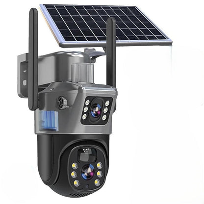 Solar Dual-Lens Security Camera, 10x Zoom, 360° PTZ, 4G WiFi