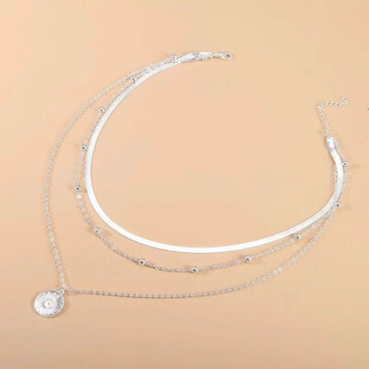 LUNARIA NECKLACE Silver Triple Necklace