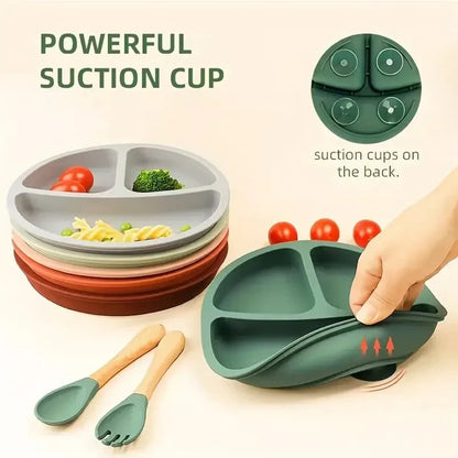 SAUGHALT KIDS Non-slip Silicone Kids' Plate