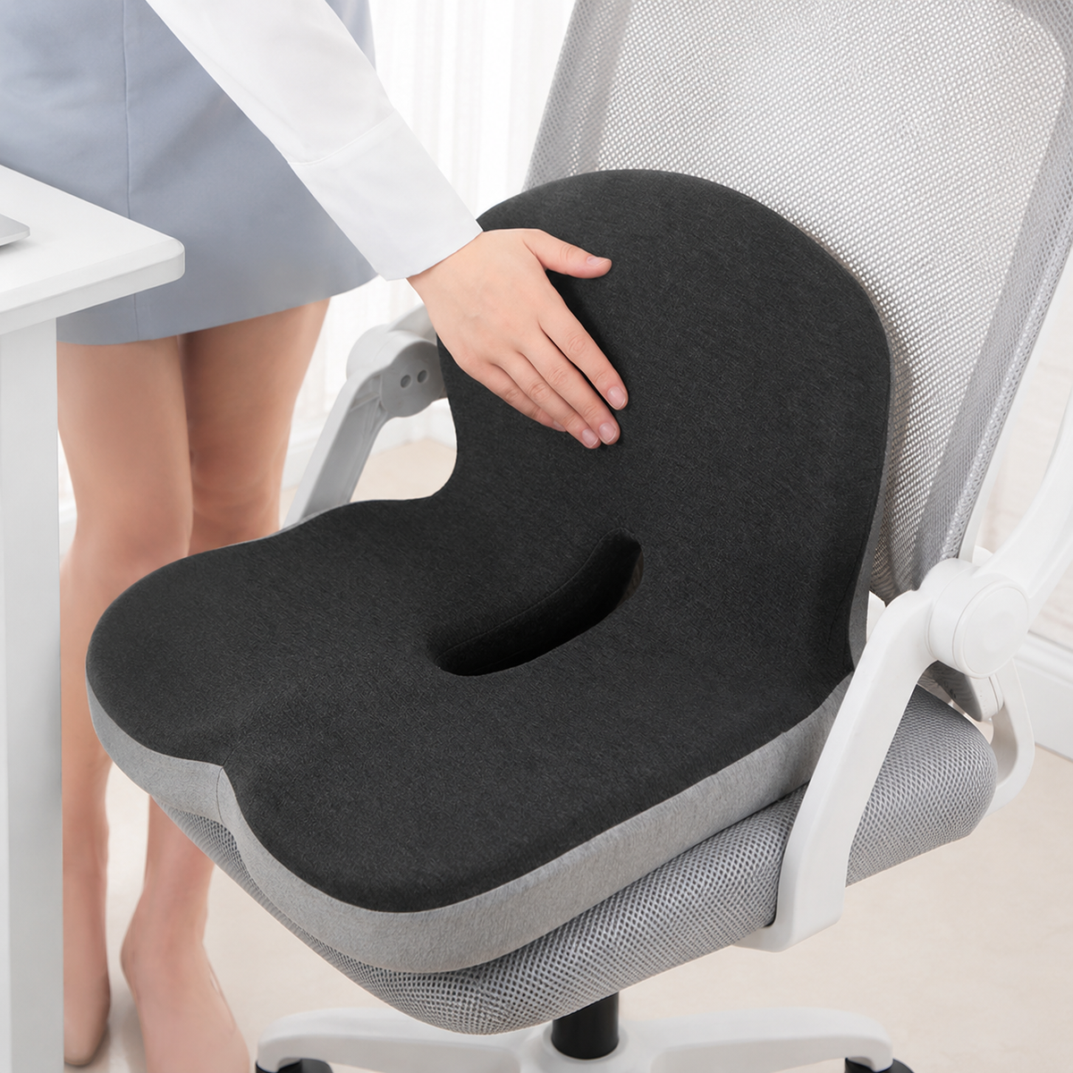 Ergonomic Memory Foam Seat Cushion, Pressure-Relieving, Non-Slip