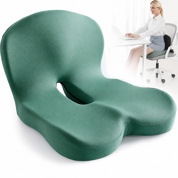 Memory Foam Seat Cushion, Ergonomic Non-Slip Chair Pad for Office Chair, Car Seat & Home