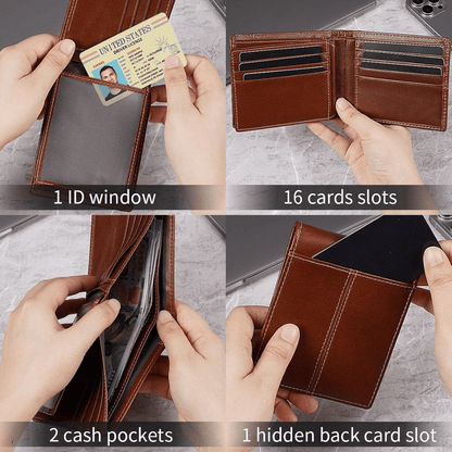 SAFEPOCKET RFID-Blocking Genuine Leather Wallet