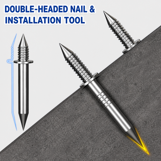 Baseboard Nails, 100 Piece Double Head Nail Set for Skirting Boards, Furniture & Woodwork