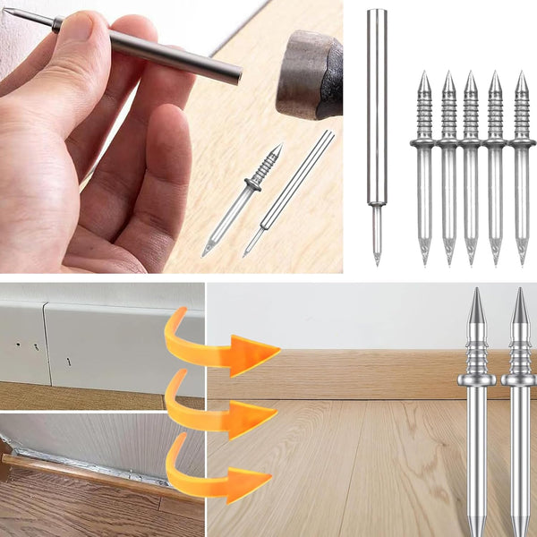 Baseboard Nails, 100 Piece Double Head Nail Set for Skirting Boards, Furniture & Woodwork