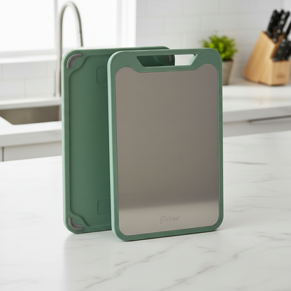 STEELEDGE Double-Sided Stainless Steel Cutting Board