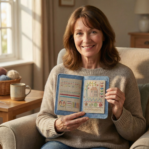 Embroidery Kit for Beginners, Step by Step Stitch Book with 106 Stitches, Linen Practice Pages & Hoop