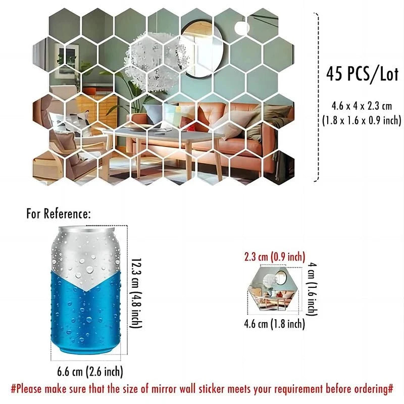 LUMIHEX Hexagonal Mirror Wall Stickers