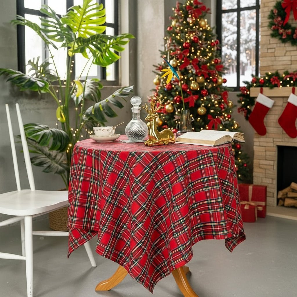 CAROLTARTAN Festive Checkered Tablecloth