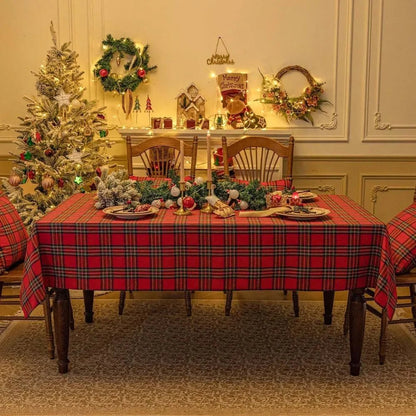 CAROLTARTAN Festive Checkered Tablecloth