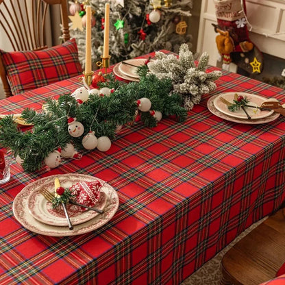 CAROLTARTAN Festive Checkered Tablecloth