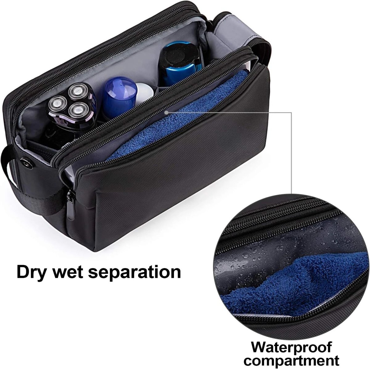 VOYAGELUX Large Men's Travel Toiletry Bag